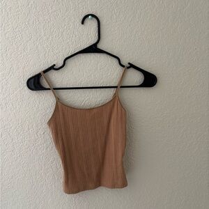 American Eagle Outfitters Camel Ribbed Camisole